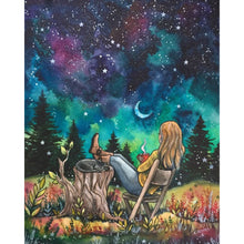 Load image into Gallery viewer, AB Diamond Painting - Full Round - Moon Watching At Night (40*50CM)
