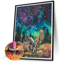 Load image into Gallery viewer, AB Diamond Painting - Full Round - Moon Watching At Night (40*50CM)
