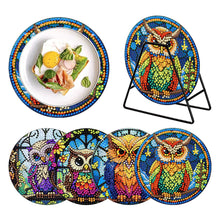 Load image into Gallery viewer, 4 Pcs Wooden Diamond Painting Placemats with Holder Round Diamond Art Table Mats
