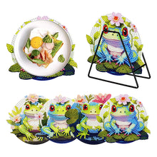 Load image into Gallery viewer, 4 Pcs Wooden Diamond Painting Placemats with Holder Round Diamond Art Table Mats
