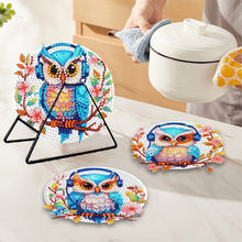 Load image into Gallery viewer, 4 Pcs Wooden Diamond Painting Placemats with Holder Round Diamond Art Table Mats
