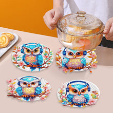 Load image into Gallery viewer, 4 Pcs Wooden Diamond Painting Placemats with Holder Round Diamond Art Table Mats
