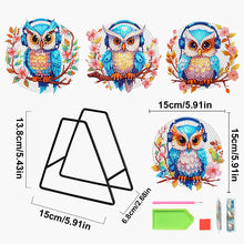 Load image into Gallery viewer, 4 Pcs Wooden Diamond Painting Placemats with Holder Round Diamond Art Table Mats
