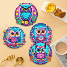 Load image into Gallery viewer, 4 Pcs Wooden Diamond Painting Placemats with Holder Round Diamond Art Table Mats
