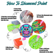 Load image into Gallery viewer, 4 Pcs Wooden Diamond Painting Placemats with Holder Round Diamond Art Table Mats
