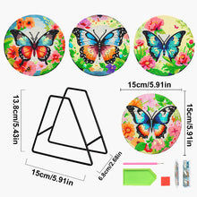 Load image into Gallery viewer, 4 Pcs Wooden Diamond Painting Placemats with Holder Round Diamond Art Table Mats
