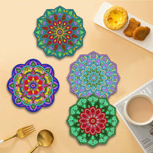 Load image into Gallery viewer, 4 Pcs Wooden Diamond Painting Placemats with Holder Round Diamond Art Table Mats

