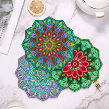 Load image into Gallery viewer, 4 Pcs Wooden Diamond Painting Placemats with Holder Round Diamond Art Table Mats
