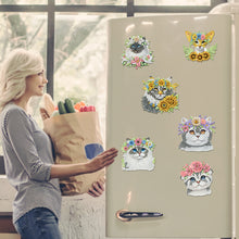 Load image into Gallery viewer, 6 Pieces/set Animal Cake DIY Diamond Painting Magnets Refrigerator Fridge Magnet
