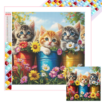 Diamond Painting - Full Square - Three Kittens (30*30CM)