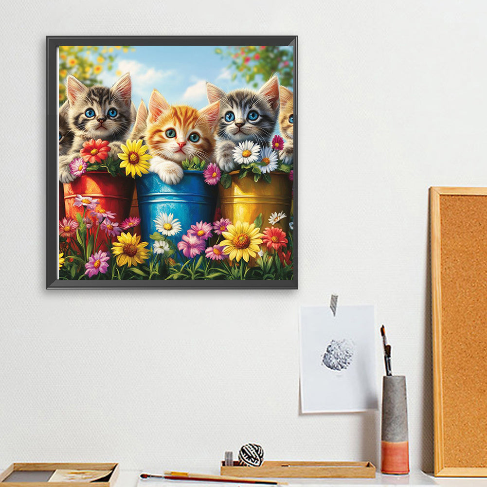 Diamond Painting - Full Square - Three Kittens (30*30CM)