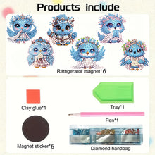 Load image into Gallery viewer, 6pcs Flower Insect DIY Diamond Painting Magnet Refrigerator for Adults Beginners
