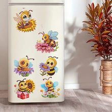 Load image into Gallery viewer, 6pcs Flower Insect DIY Diamond Painting Magnet Refrigerator for Adults Beginners
