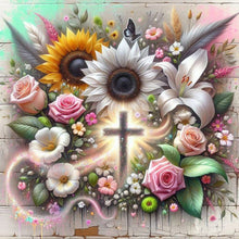 Load image into Gallery viewer, Diamond Painting - Full Square - Cross Flowers (40*40CM)
