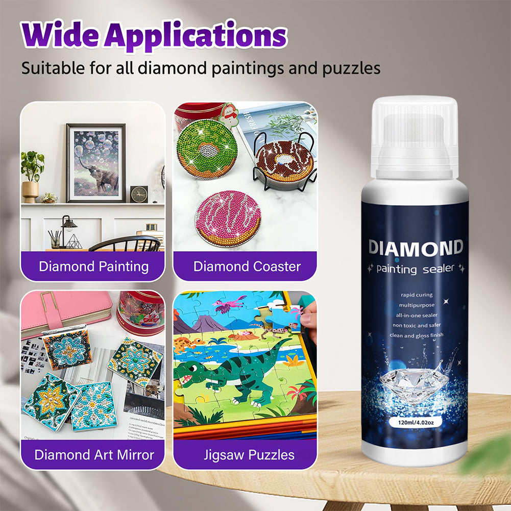 5D Diamond Painting Drill Brightener with Brushes Diamond Painting Shiny Sealant