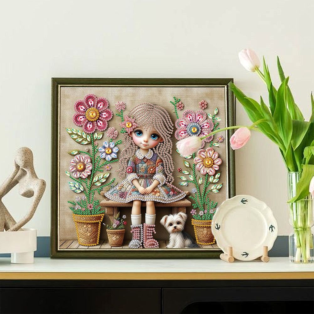 Diamond Painting - Partial Special Shaped - Cute Children (30*30CM)