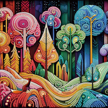 Diamond Painting - Partial Special Shaped - Colorful City Houses (30*30CM)