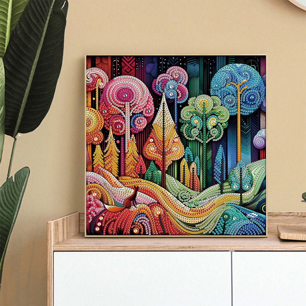Diamond Painting - Partial Special Shaped - Colorful City Houses (30*30CM)