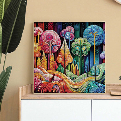 Diamond Painting - Partial Special Shaped - Colorful City Houses (30*30CM)