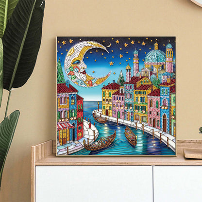 Diamond Painting - Partial Special Shaped - Colorful City Houses (30*30CM)