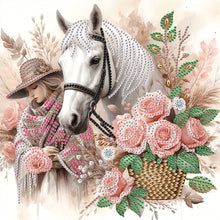 Load image into Gallery viewer, Diamond Painting - Partial Special Shaped - Horse (30*30CM)
