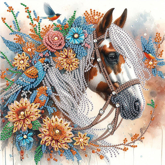 Diamond Painting - Partial Special Shaped - Horse (30*30CM)