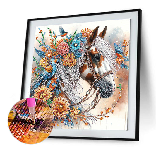 Diamond Painting - Partial Special Shaped - Horse (30*30CM)