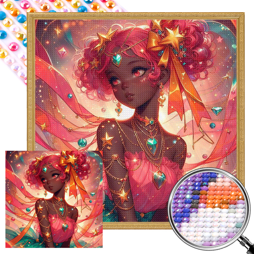 AB Diamond Painting - Full Round - Sweet Girl (40*40CM)