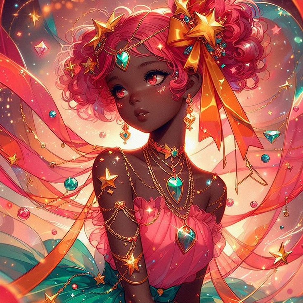 AB Diamond Painting - Full Round - Sweet Girl (40*40CM)