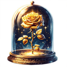 Load image into Gallery viewer, AB Diamond Painting - Full Round - Yellow Rose In Glass Case (40*40CM)
