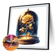 Load image into Gallery viewer, AB Diamond Painting - Full Round - Yellow Rose In Glass Case (40*40CM)
