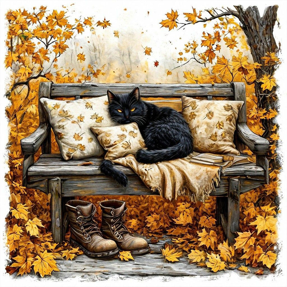 Diamond Painting - Full Round - Cat On Chair (40*40CM)