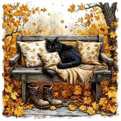 Diamond Painting - Full Round - Cat On Chair (40*40CM)
