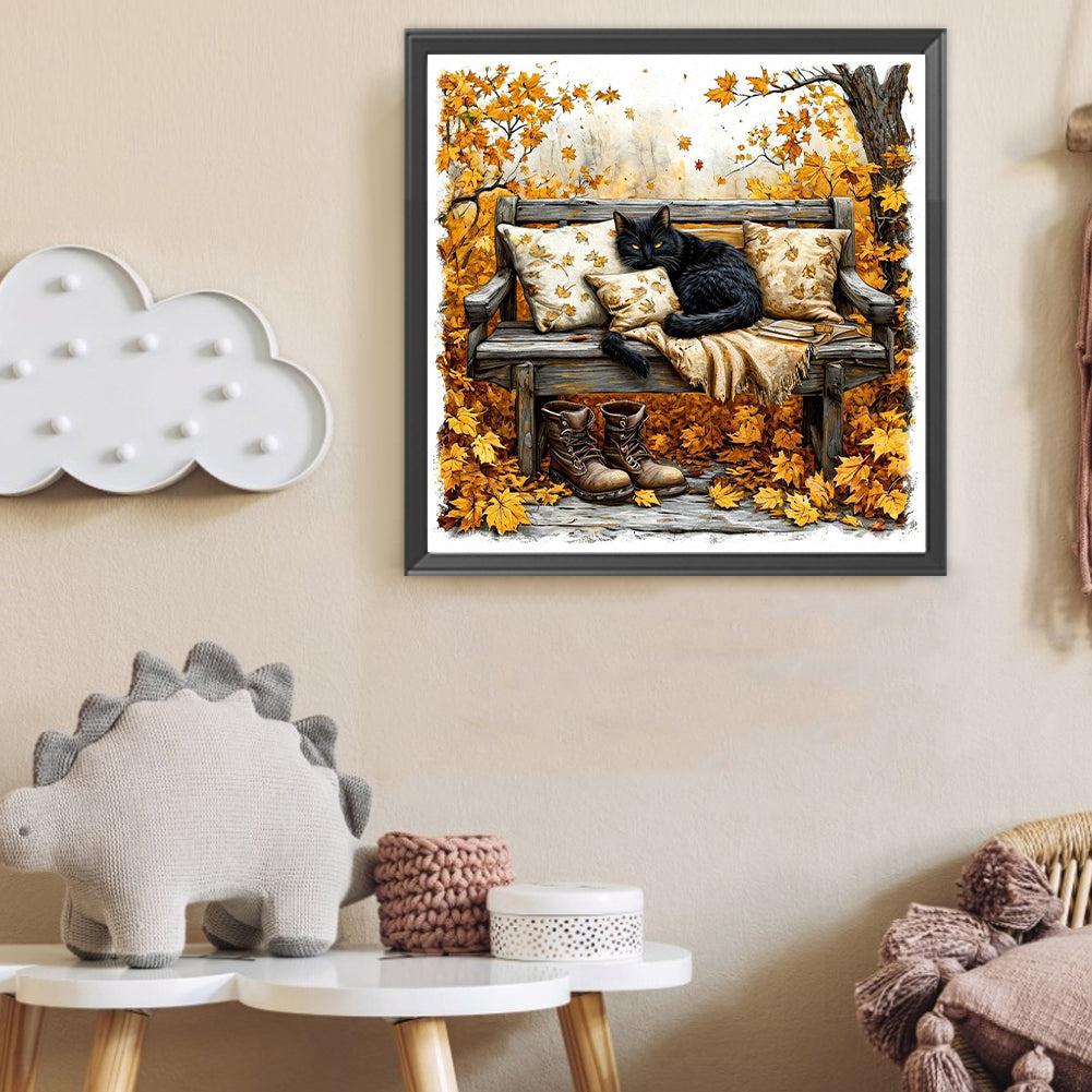 Diamond Painting - Full Round - Cat On Chair (40*40CM)