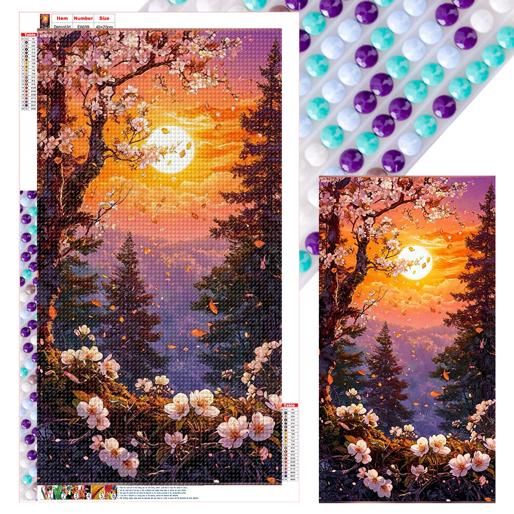 Diamond Painting - Full Round - Mountain Scenery At Sunset (40*70CM)