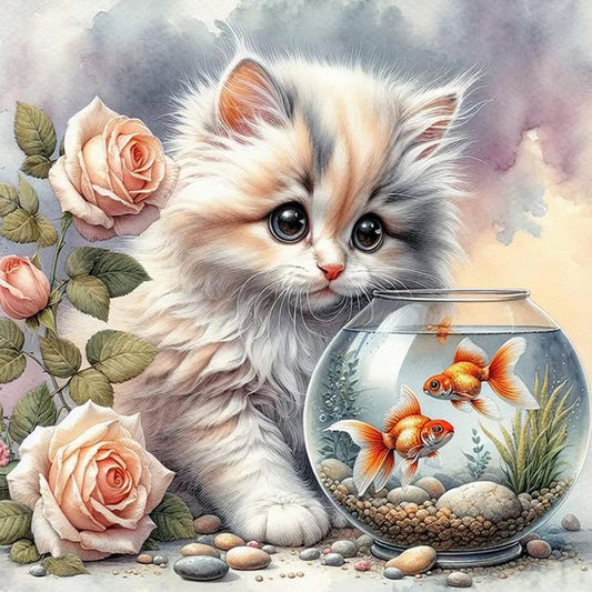 Diamond Painting - Full Round - Cute Kitten (30*30CM)