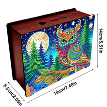 Load image into Gallery viewer, Diamond Painting Piggy Bank Wooden Coin Bank for Home Decor and Gift (Owl)
