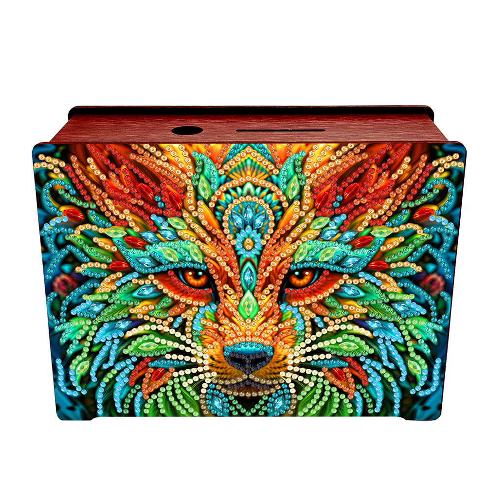 Diamond Painting Piggy Bank Wooden Coin Bank Storage Box for Home Decor and Gift