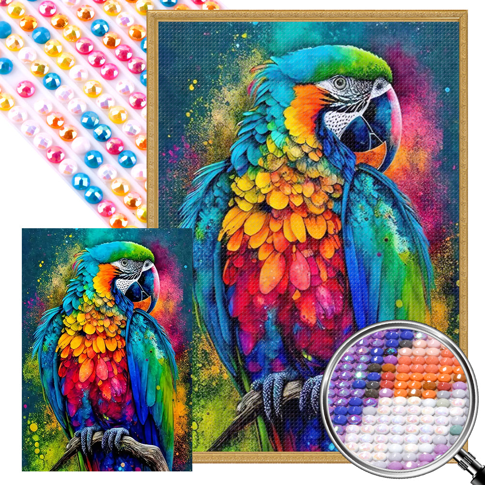 AB Diamond Painting - Full Round - Parrot On The Tree (35*50CM)
