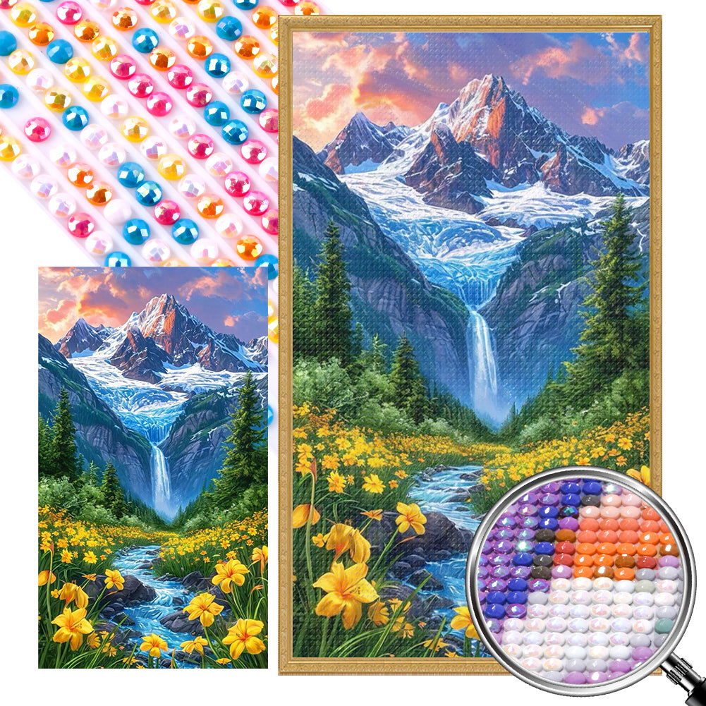 AB Diamond Painting - Full Round - Flower In The Mountains (40*70CM)