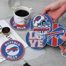 Load image into Gallery viewer, Rugby Team 6pcs DIY Diamond Painting Coasters W/ Holder for Beginner Adult Gift
