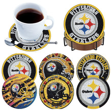 Load image into Gallery viewer, Rugby Team 6pcs DIY Diamond Painting Coasters W/ Holder for Beginner Adult Gift
