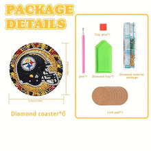 Load image into Gallery viewer, Rugby Team 6pcs DIY Diamond Painting Coasters W/ Holder for Beginner Adult Gift

