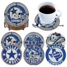 Load image into Gallery viewer, Rugby Team 6pcs DIY Diamond Painting Coasters W/ Holder for Beginner Adult Gift
