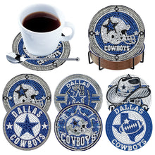 Load image into Gallery viewer, Rugby Team 6pcs DIY Diamond Painting Coasters W/ Holder for Beginner Adult Gift
