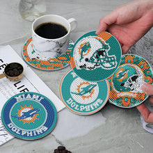 Load image into Gallery viewer, Rugby Team 6pcs DIY Diamond Painting Coasters W/ Holder for Beginner Adult Gift
