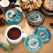Load image into Gallery viewer, Rugby Team 6pcs DIY Diamond Painting Coasters W/ Holder for Beginner Adult Gift
