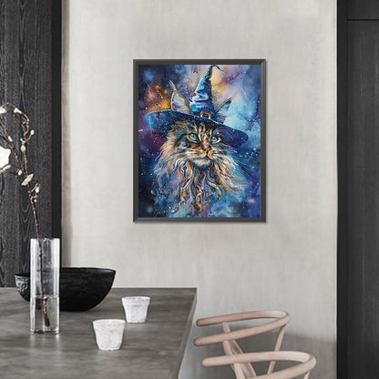 AB Diamond Painting - Full Round - Wizard Hat Kitten (40*50CM)