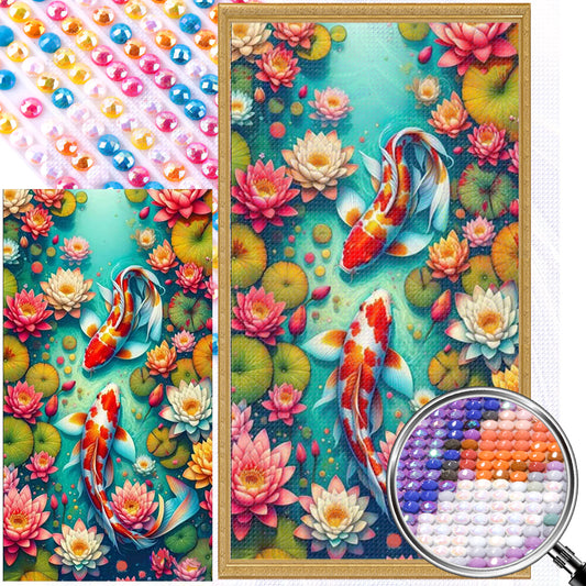 AB Diamond Painting - Full Round - Koi In The Pond (40*75CM)