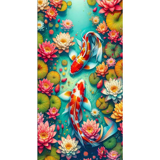 AB Diamond Painting - Full Round - Koi In The Pond (40*75CM)